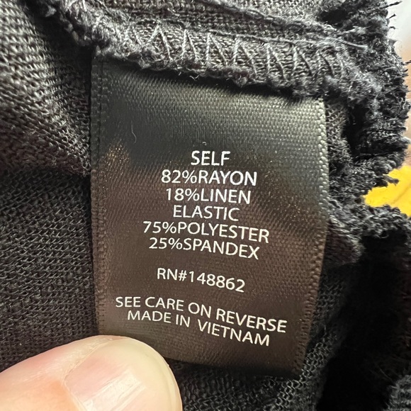 Torrid Black Off Shoulder Linen Smocked Waist Top Size 1X - Picture 7 of 8